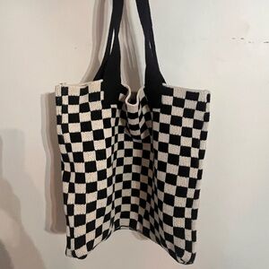 Checkerboard Black and White Tote Bag